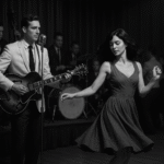 alt= O cantor e a bailarina.